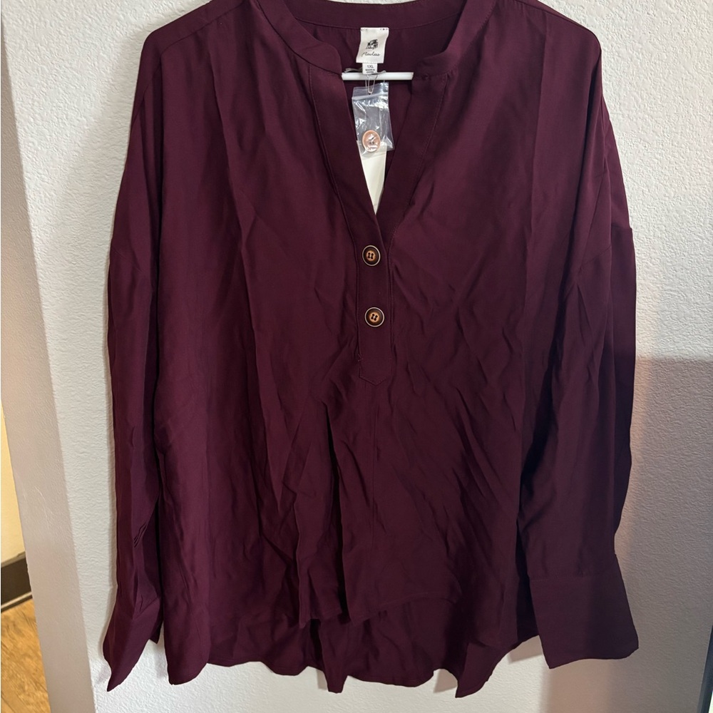 Long-Sleeve Shift Top